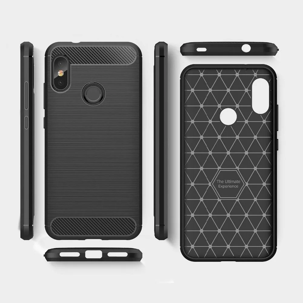 Θήκη TPU Carbon Fiber Brushed για Xiaomi Mi A2 Lite - μαύρο – εικόνα 3