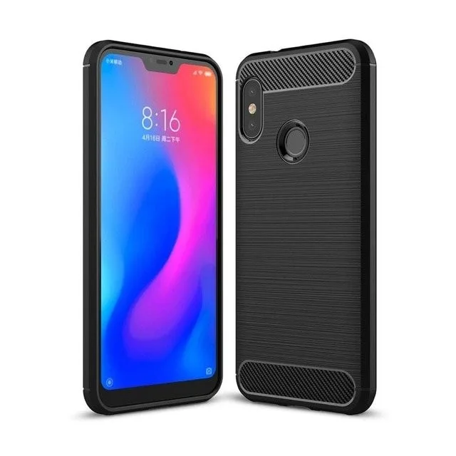 Θήκη TPU Carbon Fiber Brushed για Xiaomi Mi A2 Lite - μαύρο