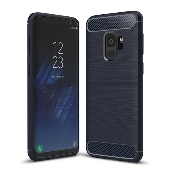 Θήκη TPU Carbon Fiber Brushed για Samsung S9 - σκούρο μπλε