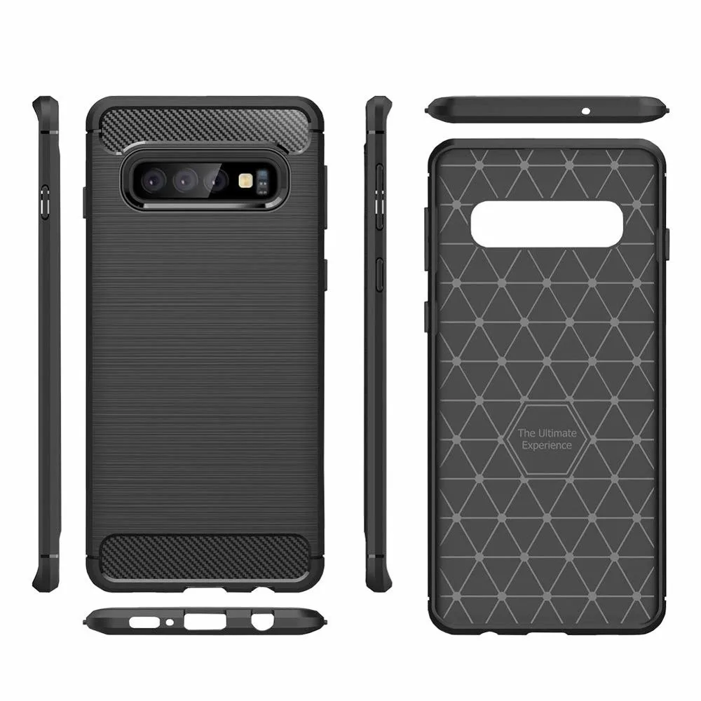 Θήκη TPU Carbon Fiber Brushed για Samsung S10 Plus - μπλε – εικόνα 3