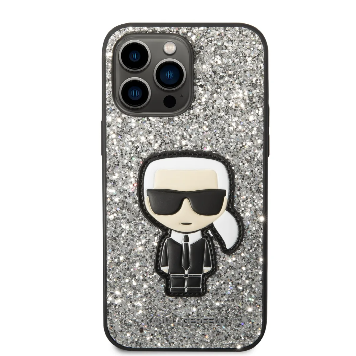 Karl Lagerfeld Glitter Flakes Case with Ikonik Patch and Metal Logo Θήκη προστασίας από σιλικόνη – iPhone 14 Pro Max Glitter Sil – εικόνα 3