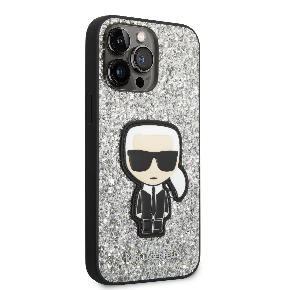 Karl Lagerfeld Glitter Flakes Case with Ikonik Patch and Metal Logo Θήκη προστασίας από σιλικόνη – iPhone 14 Pro Max Glitter Sil – εικόνα 2