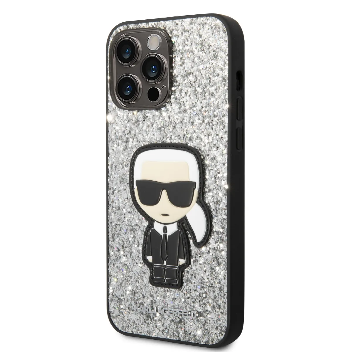 Karl Lagerfeld Glitter Flakes Case with Ikonik Patch and Metal Logo Θήκη προστασίας από σιλικόνη – iPhone 14 Pro Max Glitter Sil – εικόνα 4