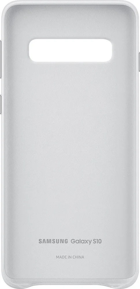Γνήσια θήκη Samsung Leather Back Cover Galaxy S10 - Λευκό – εικόνα 3