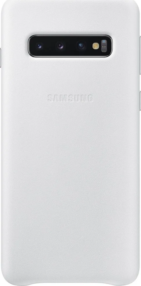 Γνήσια θήκη Samsung Leather Back Cover Galaxy S10 - Λευκό