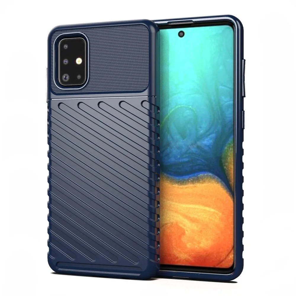 Θήκη Thunder Flexible Tough Rugged Cover TPU Case για Samsung A71 - μπλε
