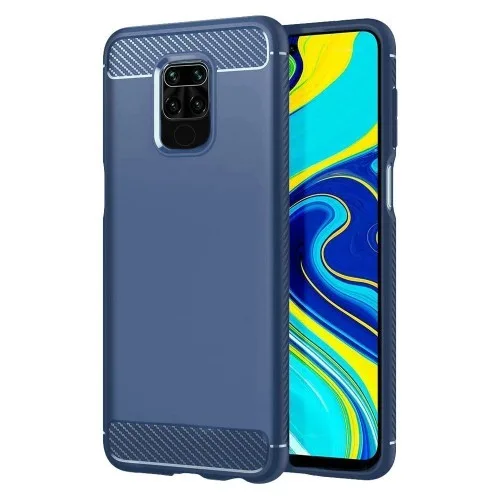 Θήκη Carbon Flexible TPU για Xiaomi Redmi Note 9 - μπλέ