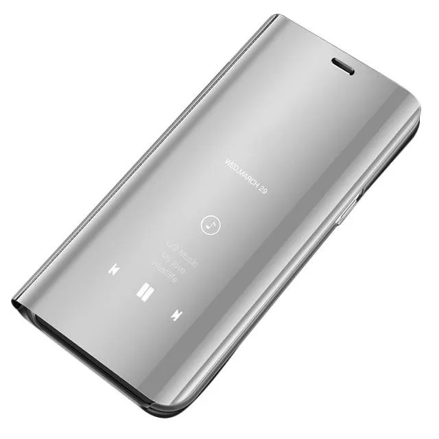 Θήκη Book Clear View για Xiaomi Mi Note 10 Lite - ασημί