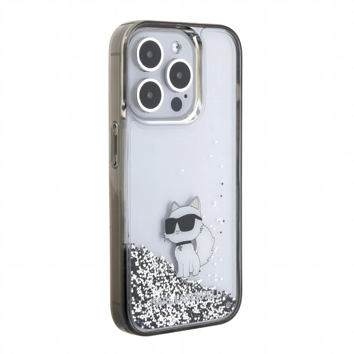 Karl Lagerfeld Ikonik Case Choupette Θήκη προστασίας από Liquid σιλικόνη – iPhone 15 Pro Clear / Silver Glitter – KLHCP15LLKCNSK – εικόνα 2