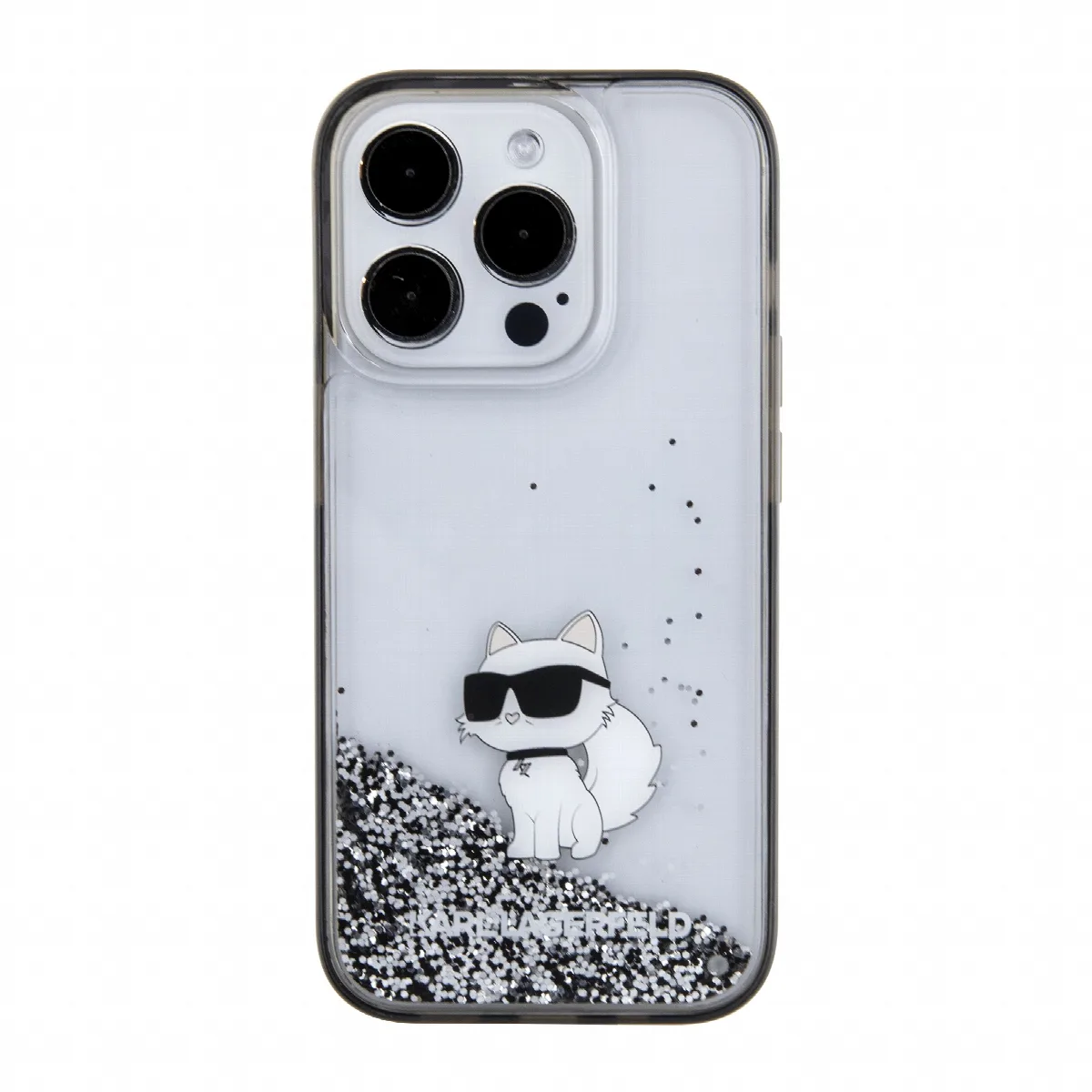 Karl Lagerfeld Ikonik Case Choupette Θήκη προστασίας από Liquid σιλικόνη – iPhone 15 Pro Clear / Silver Glitter – KLHCP15LLKCNSK – εικόνα 5