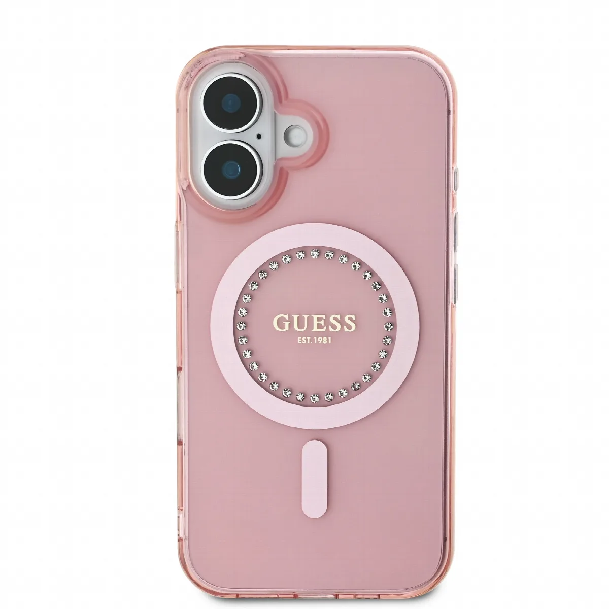 Guess Magsafe “Rhinestones” Hard Case Θήκη προστασίας από σκληρό πλαστικό – iPhone 16 Ροζ – GUHMP16SPFTDTEP – εικόνα 5