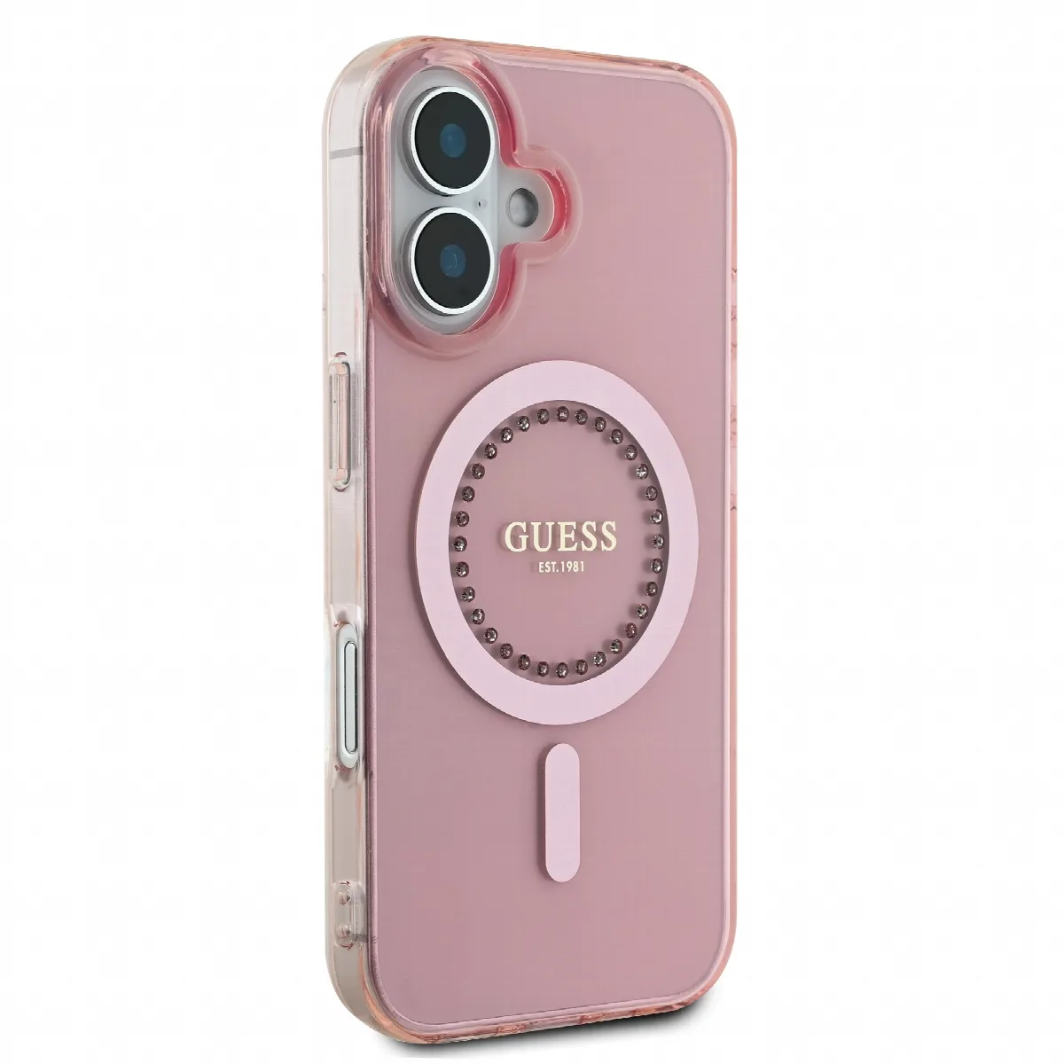 Guess Magsafe “Rhinestones” Hard Case Θήκη προστασίας από σκληρό πλαστικό – iPhone 16 Ροζ – GUHMP16SPFTDTEP – εικόνα 2