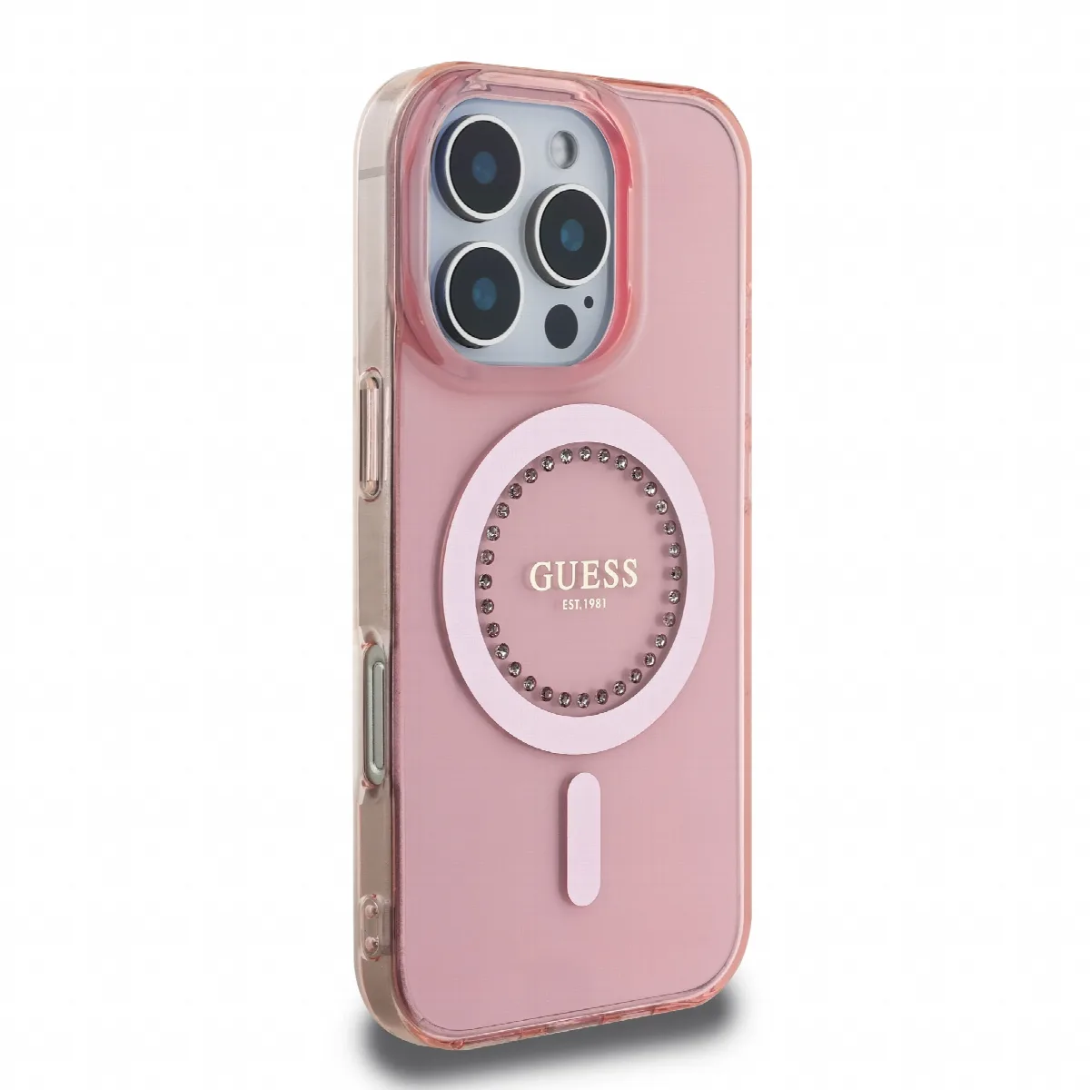 Guess Magsafe “Rhinestones” Hard Case Θήκη προστασίας από σκληρό πλαστικό – iPhone 16 Pro Max Ροζ – GUHMP16XPFTDTEP – εικόνα 2