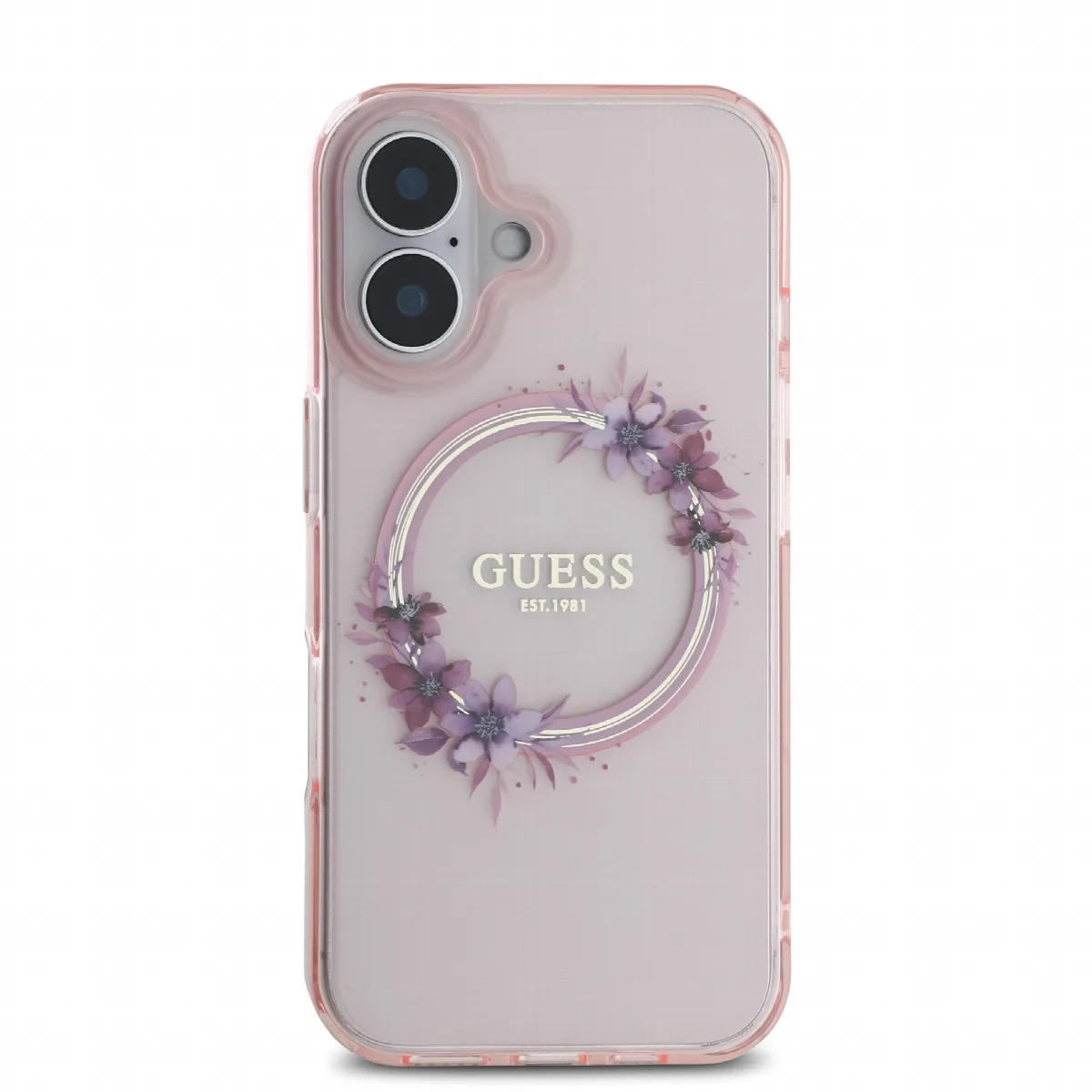 Guess Magsafe “Flower Wreath” Hard Case Θήκη προστασίας από σκληρό πλαστικό – iPhone 16 Ροζ – GUHMP16SHFWFCP – εικόνα 4