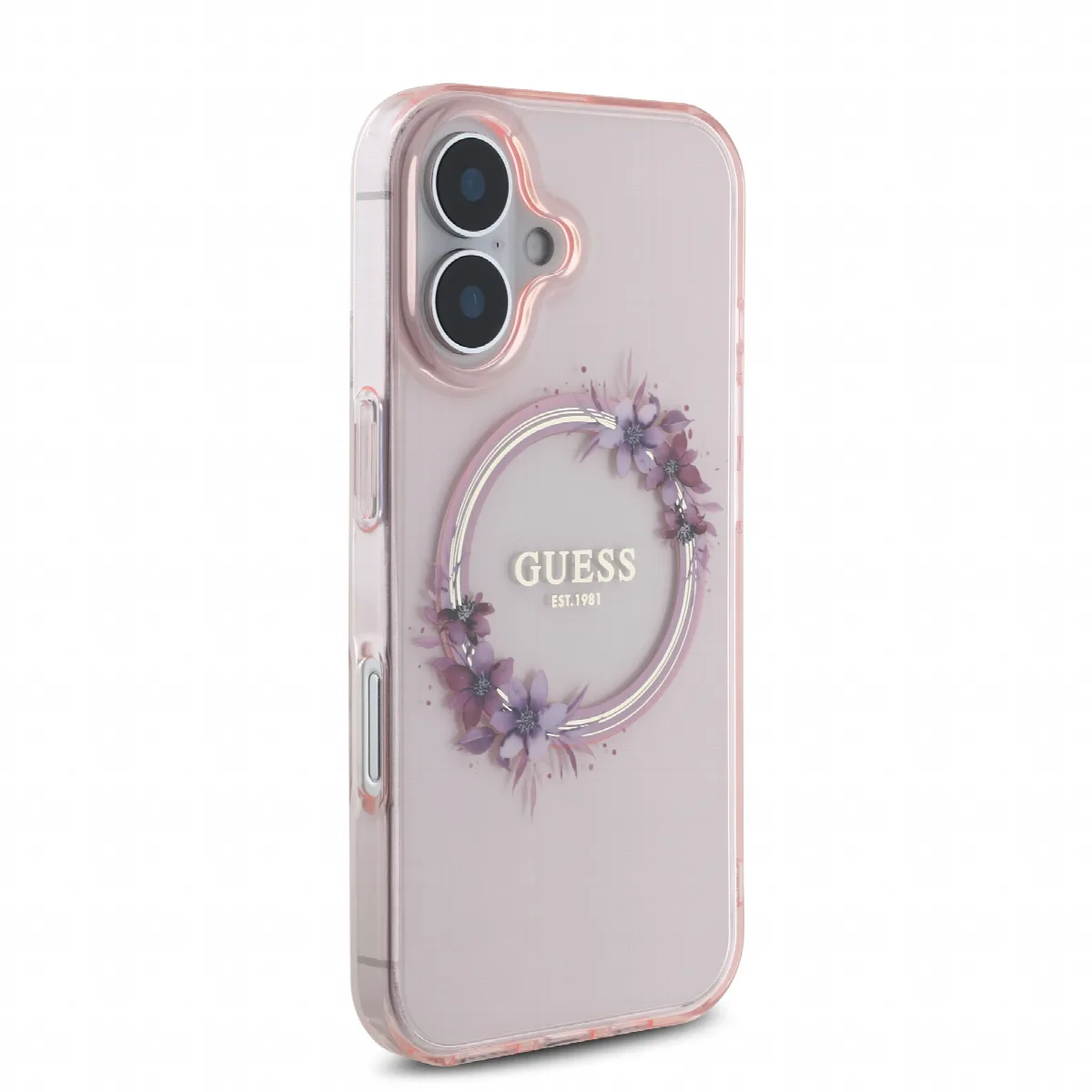 Guess Magsafe “Flower Wreath” Hard Case Θήκη προστασίας από σκληρό πλαστικό – iPhone 16 Ροζ – GUHMP16SHFWFCP – εικόνα 2
