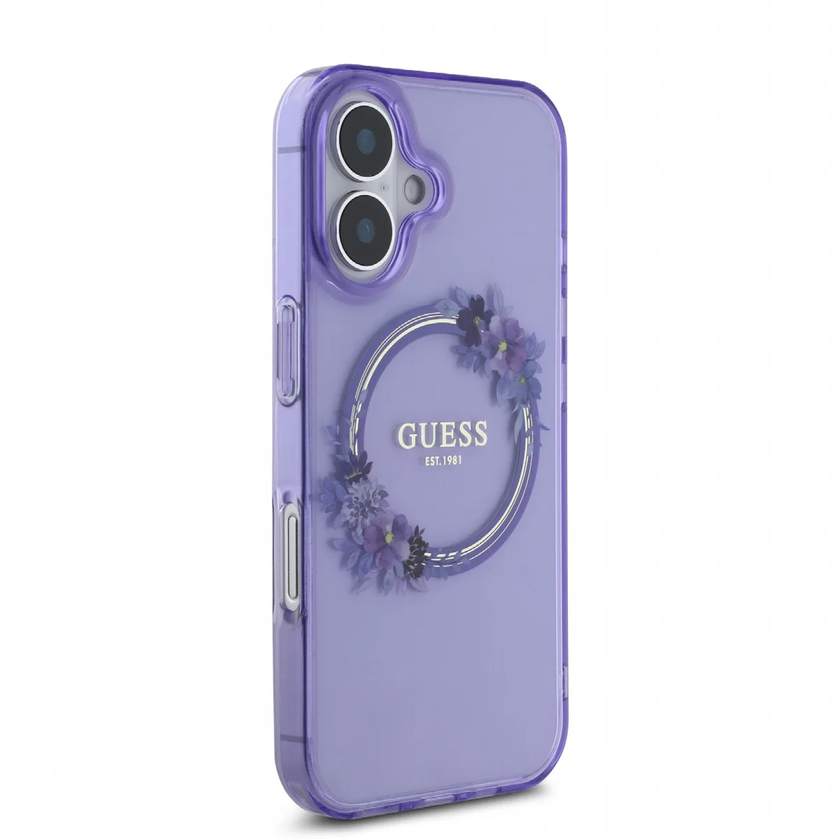Guess Magsafe “Flower Wreath” Hard Case Θήκη προστασίας από σκληρό πλαστικό – iPhone 16 Μωβ – GUHMP16SHFWFCU – εικόνα 2