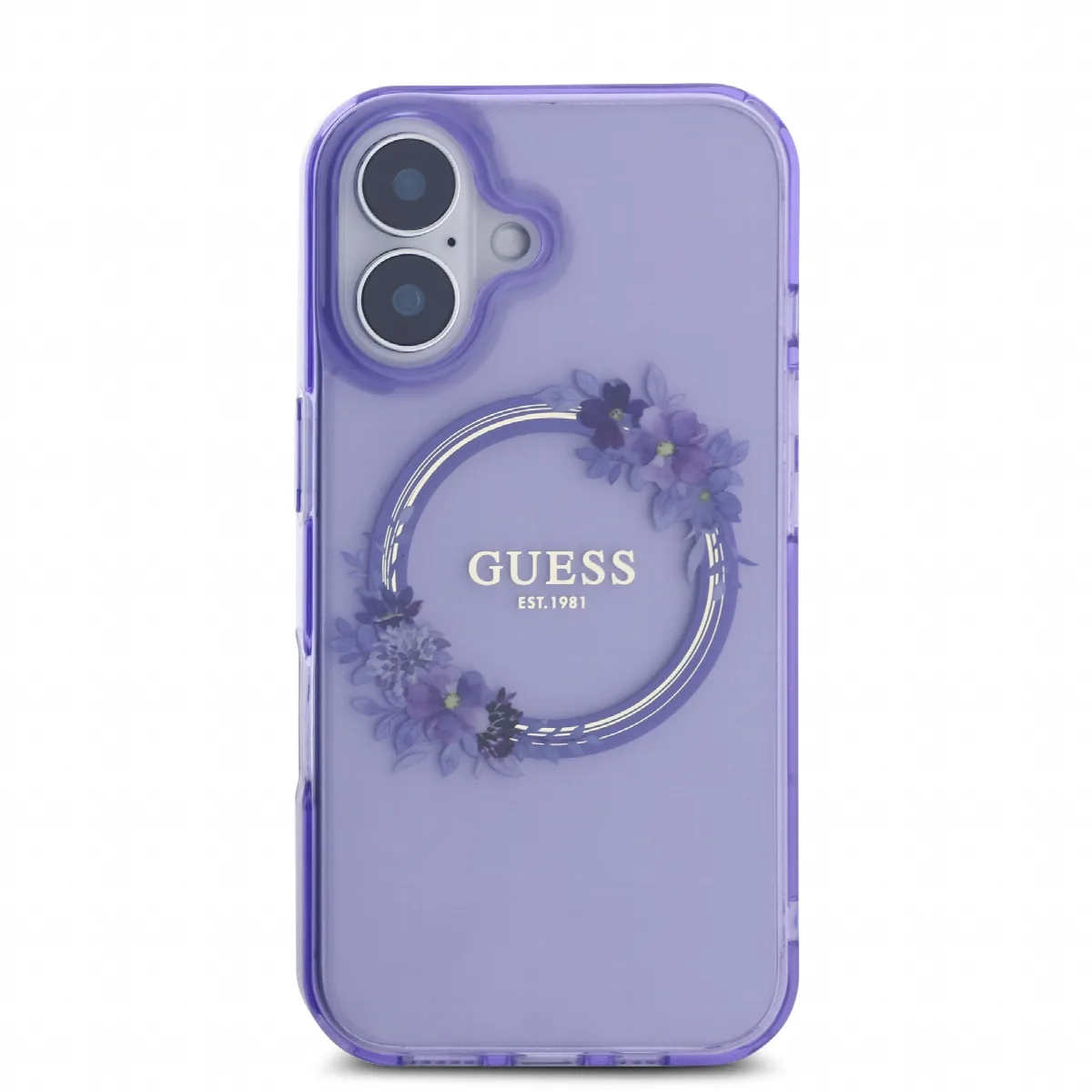 Guess Magsafe “Flower Wreath” Hard Case Θήκη προστασίας από σκληρό πλαστικό – iPhone 16 Μωβ – GUHMP16SHFWFCU – εικόνα 4