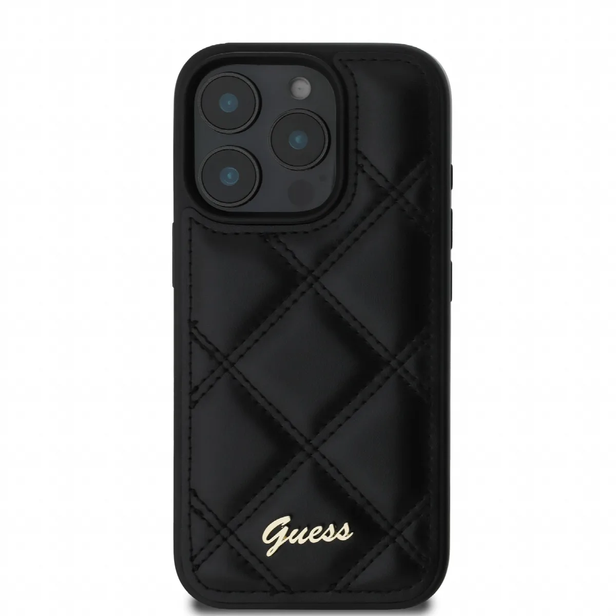 Guess “Quilted Metal Logo Collection” Case Θήκη προστασίας από δερματίνη – iPhone 16 Pro Μαύρο – GUHCP16LPSQSQSK – εικόνα 4