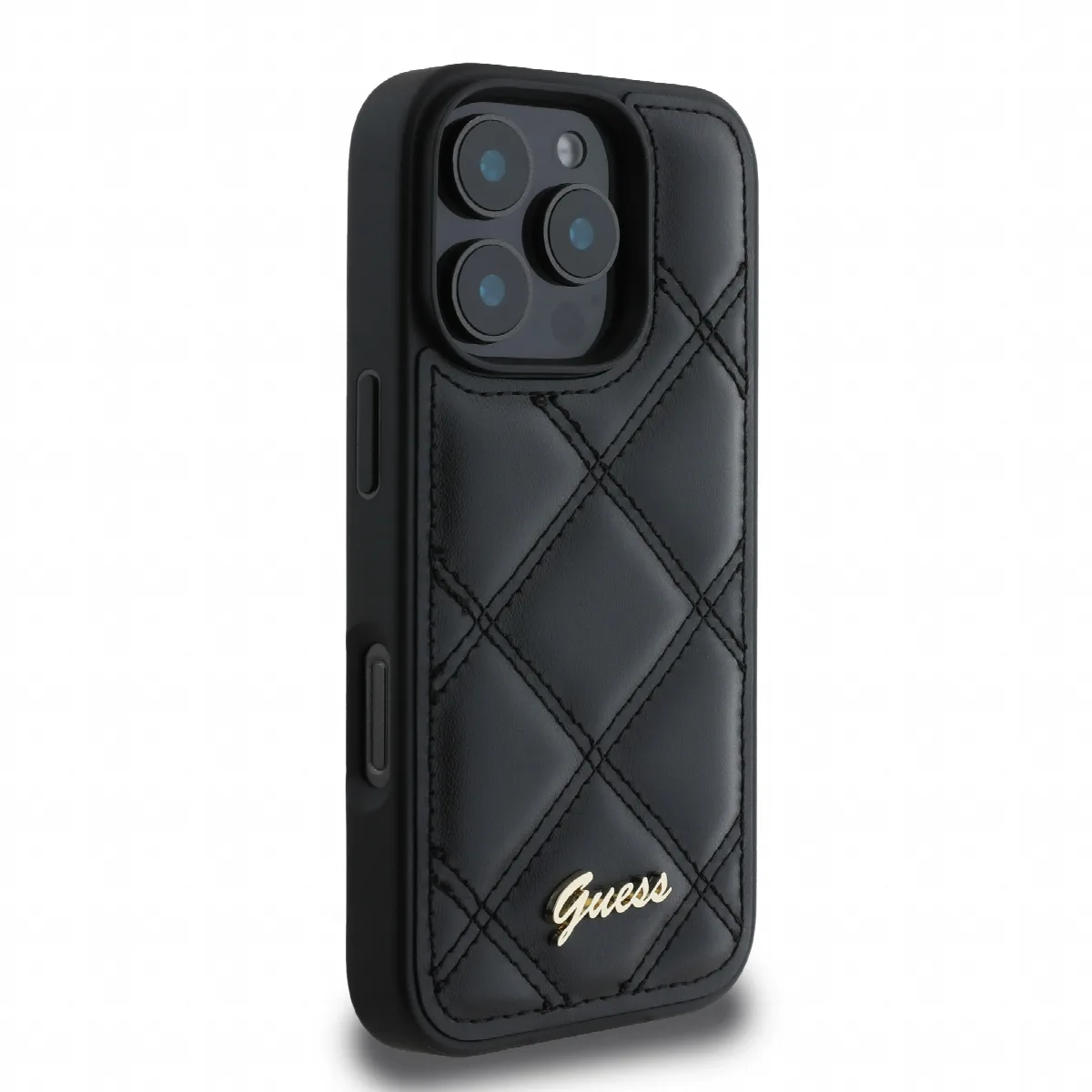 Guess “Quilted Metal Logo Collection” Case Θήκη προστασίας από δερματίνη – iPhone 16 Pro Μαύρο – GUHCP16LPSQSQSK – εικόνα 2