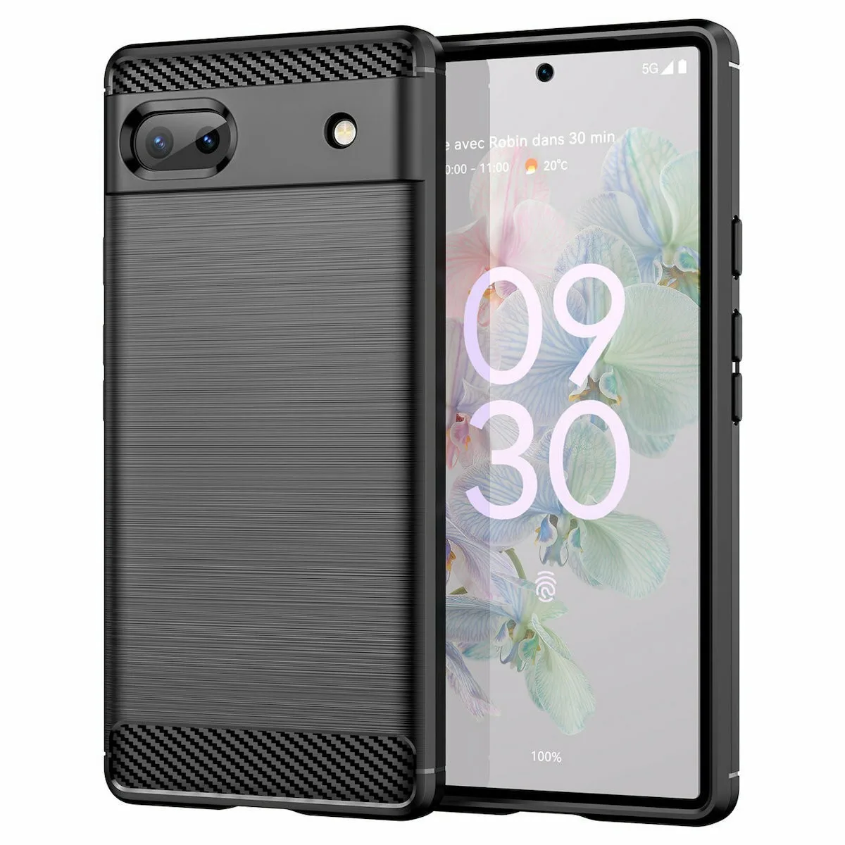 Θήκη Carbon Flexible TPU για Google Pixel 6a - Μαύρο