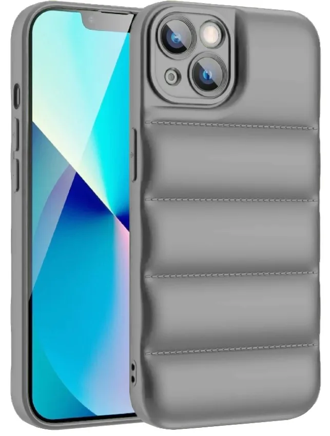 Θήκη Puffer για Apple iPhone 13 - Ασημί