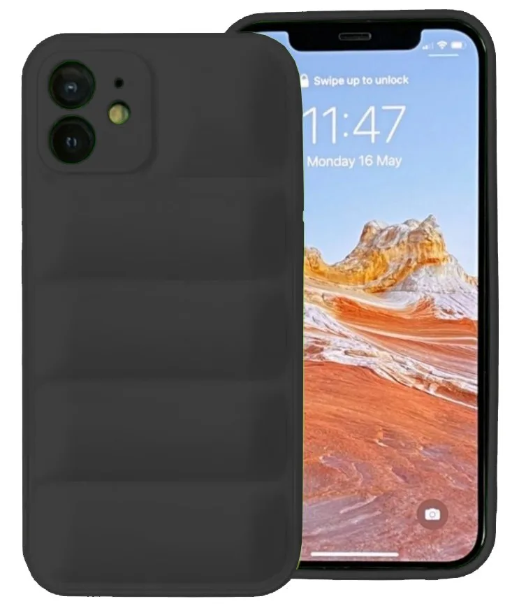 Θήκη Puffer για Apple iPhone 12 / 12 Pro - Μαύρο