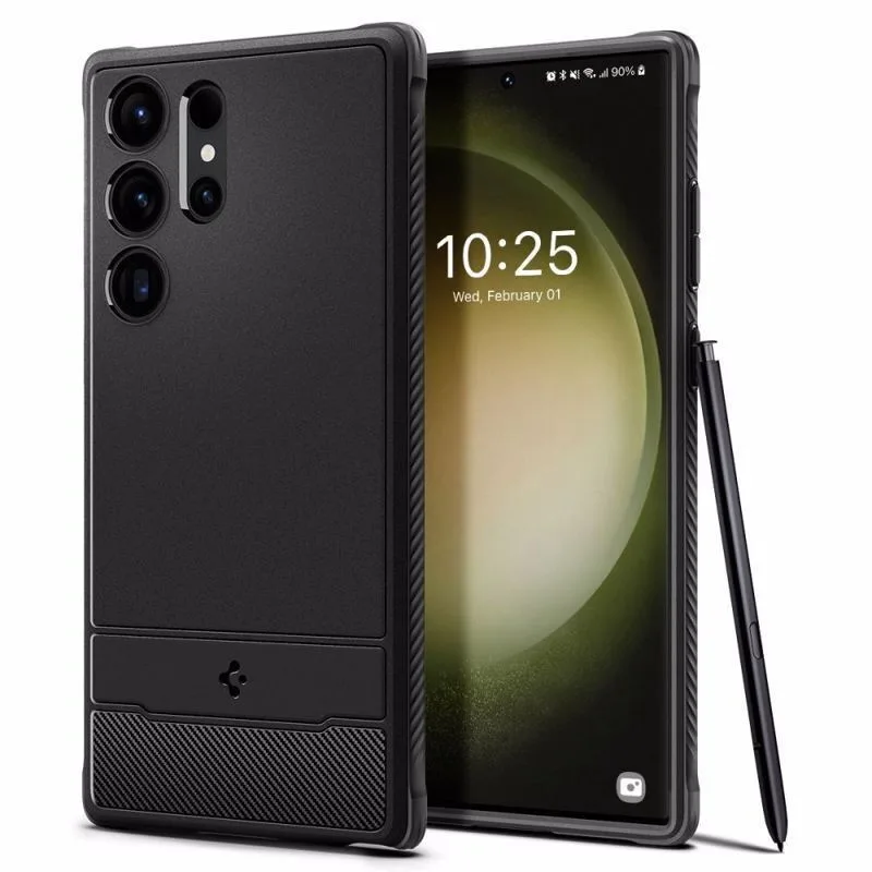 Θήκη Spigen Rugged Armor για Samsung Galaxy S23 Ultra - Μαύρο Matte