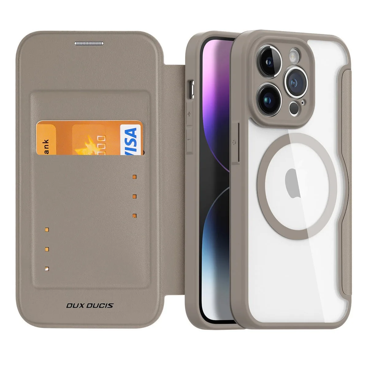 Dux Ducis Skin X Pro Wallet για Apple iPhone 14 Pro Max - Μπεζ – εικόνα 2