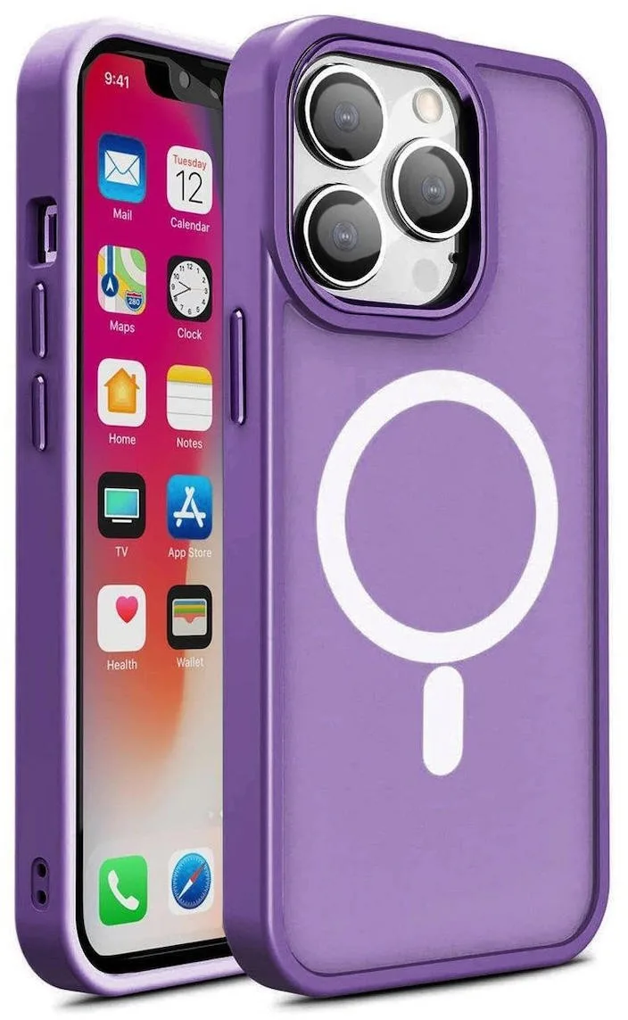 Θήκη Armored Magnetic back cover για iPhone 13 Pro Max - Μωβ