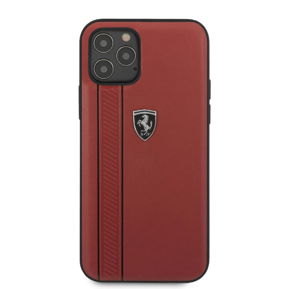 Ferrari "Off Track" Hard Leather Case with Embossed Stripes Θήκη προστασίας από γνήσιο δέρμα – iPhone 12 Pro Max Κόκκινη/Leather – εικόνα 3