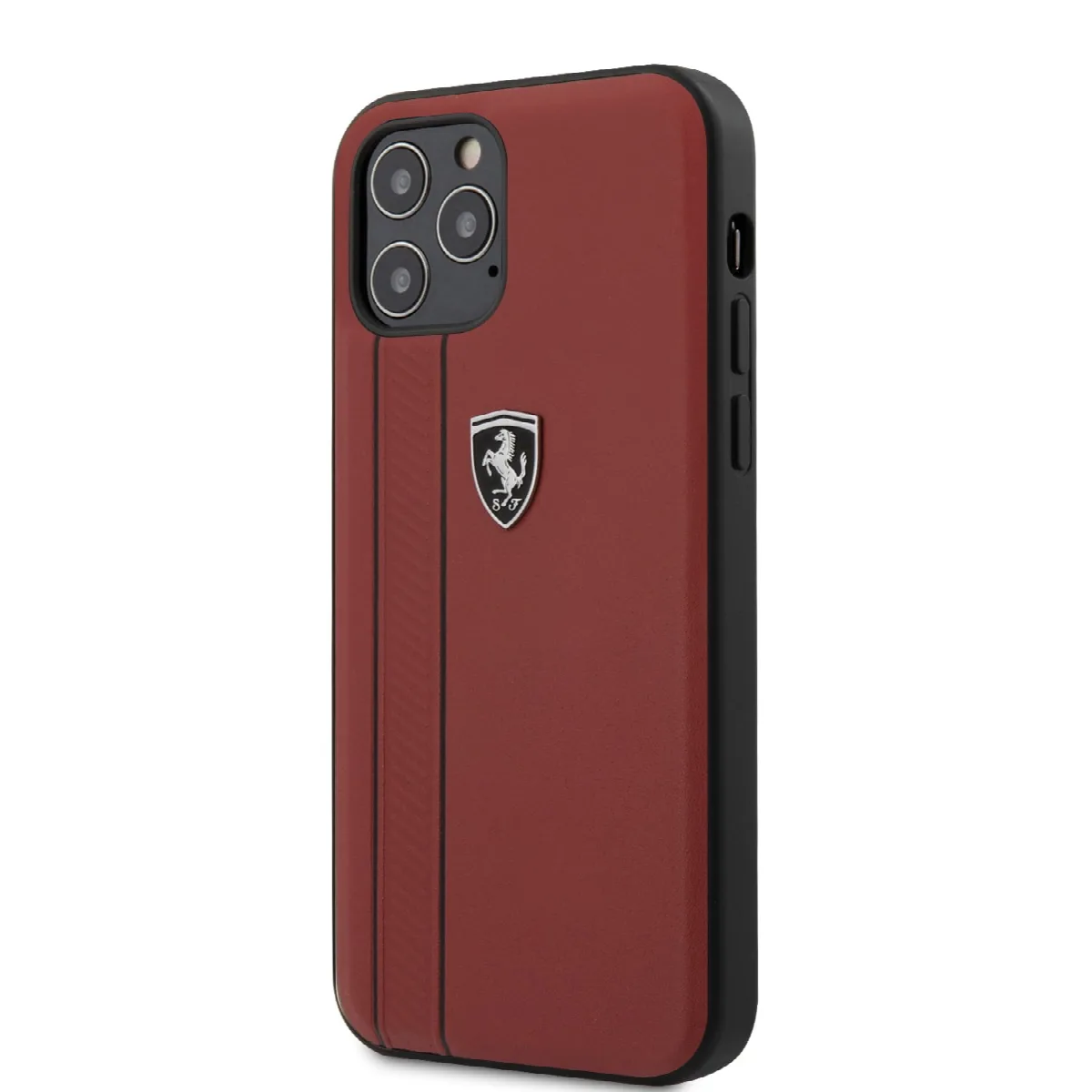 Ferrari "Off Track" Hard Leather Case with Embossed Stripes Θήκη προστασίας από γνήσιο δέρμα – iPhone 12 Pro Max Κόκκινη/Leather – εικόνα 4