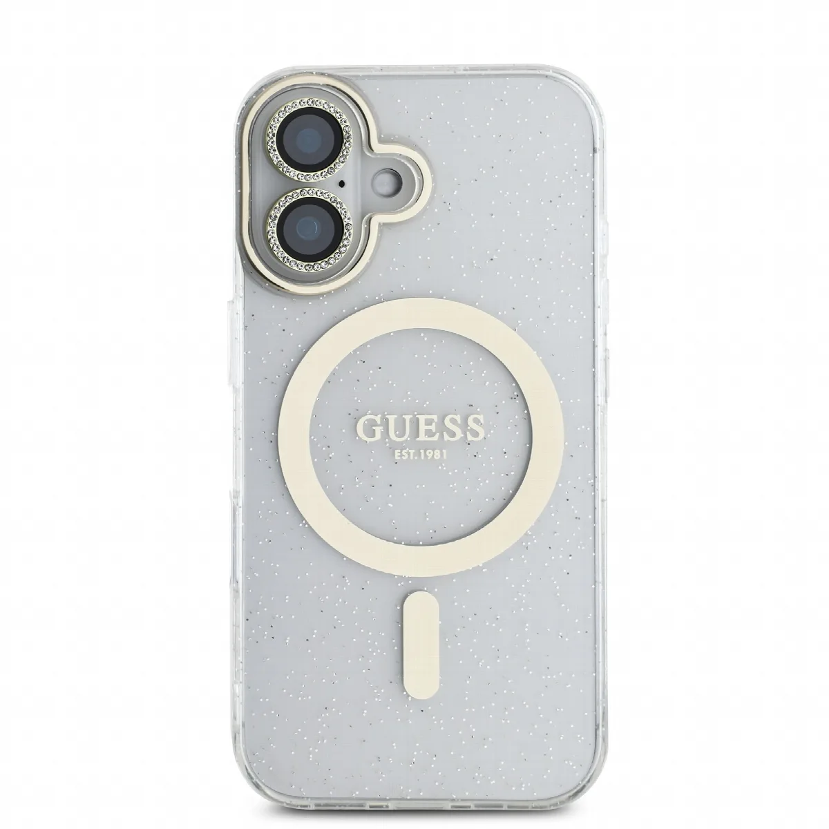Guess IML Magsafe Case “Rhinestone Gold Lens + Screen” Θήκη προστασίας από σκληρό πλαστικό – iPhone 16 Clear/Glitter – GUOBPLTP1 – εικόνα 4