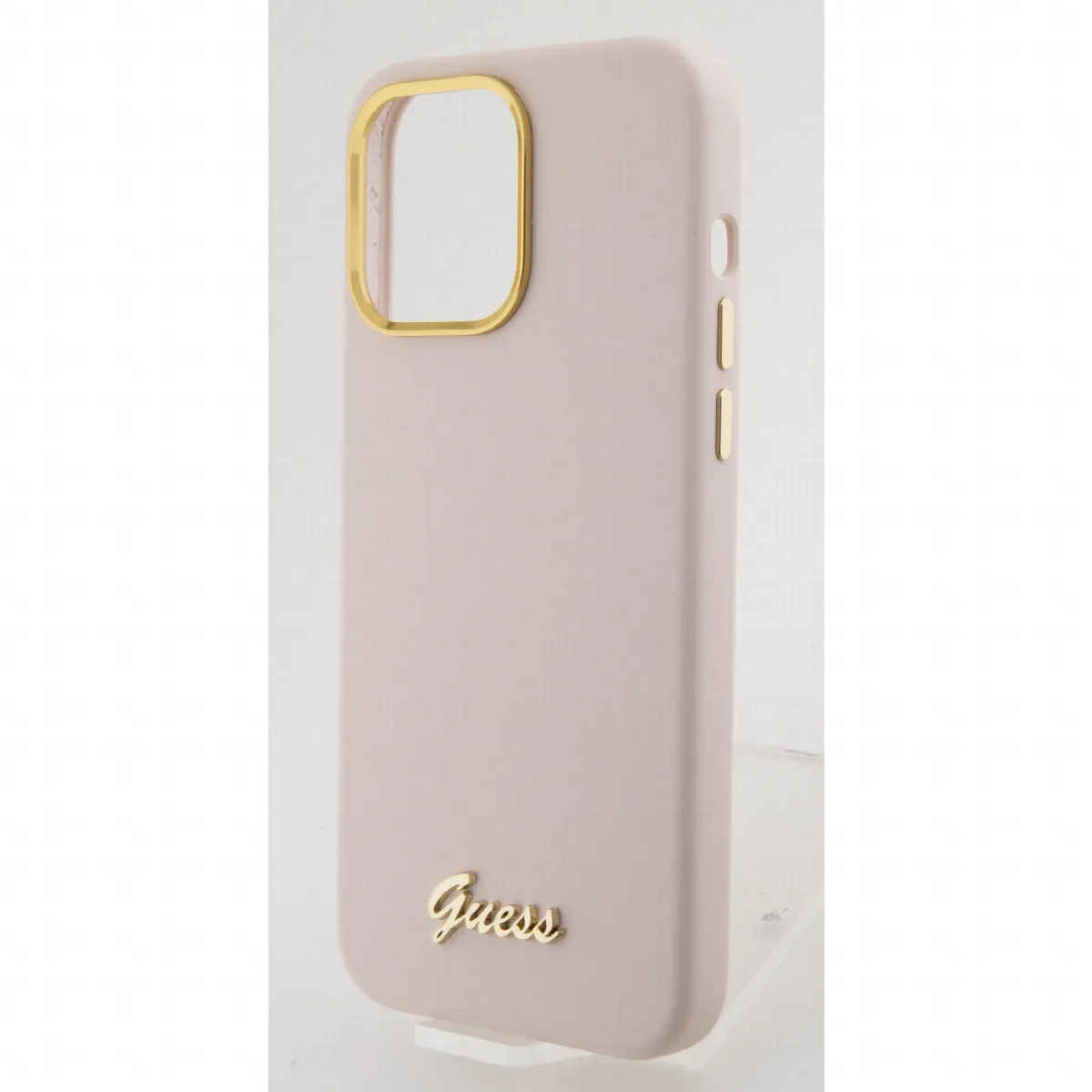 Guess “Vintage Script Gold Logo Collection” Hard Silicone Case Apple iPhone 15 Pro Pink – εικόνα 2