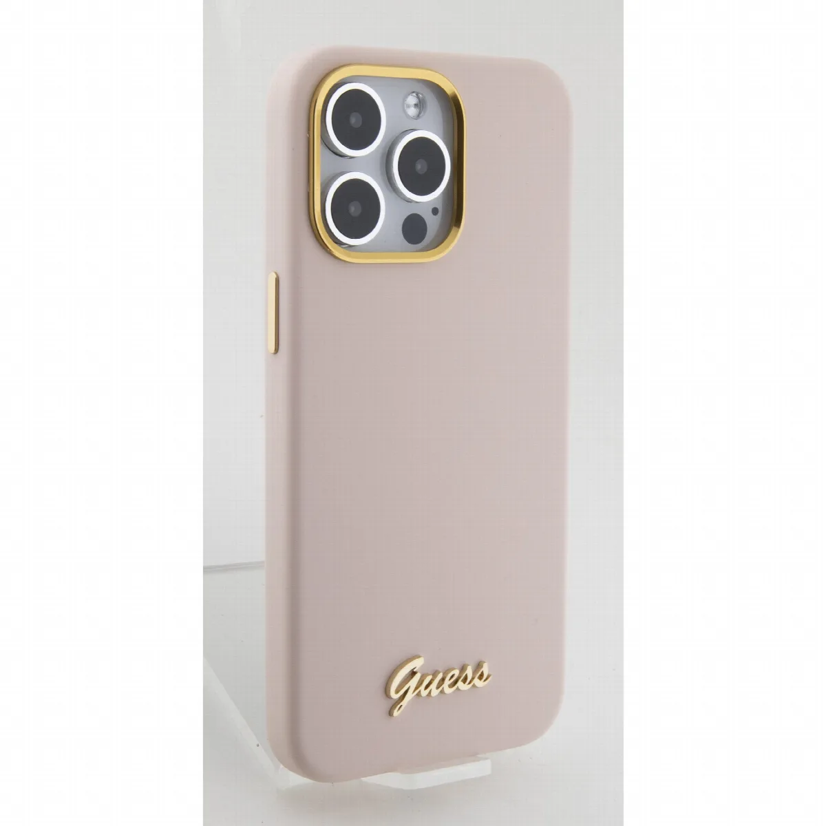 Guess “Vintage Script Gold Logo Collection” Hard Silicone Case Apple iPhone 15 Pro Pink – εικόνα 3