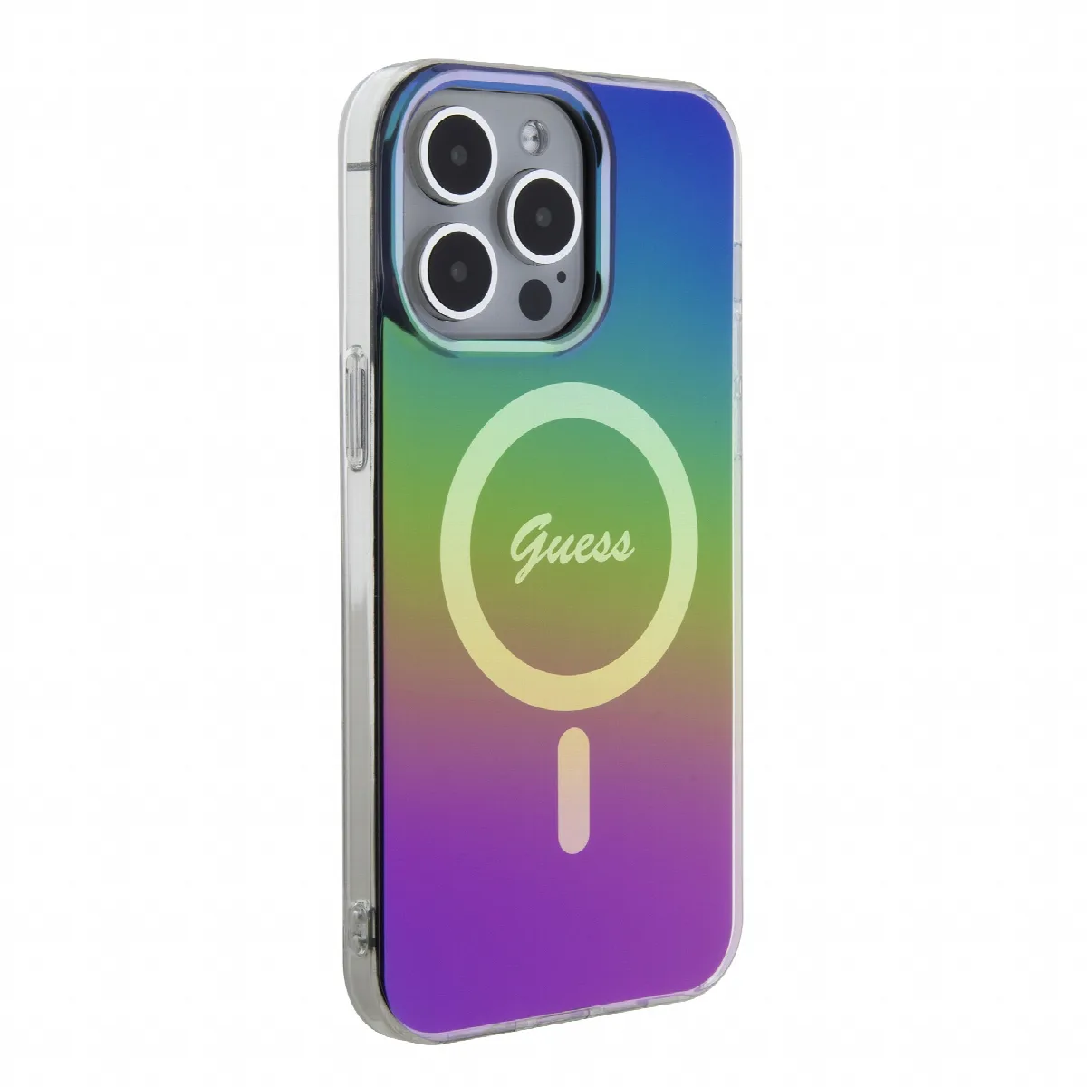 Guess Iridescent Magsafe Case Πολύχρωμη θήκη προστασίας από σκληρό πλαστικό – iPhone 15 Pro (Rainbow Black – GUHMP15LHITSK) – εικόνα 2