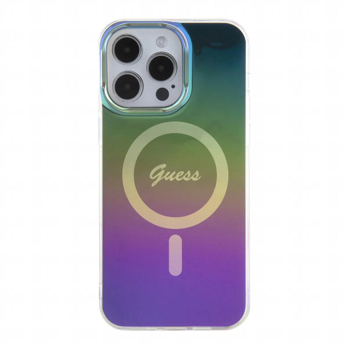 Guess Iridescent Magsafe Case Πολύχρωμη θήκη προστασίας από σκληρό πλαστικό – iPhone 15 Pro (Rainbow Black – GUHMP15LHITSK) – εικόνα 3
