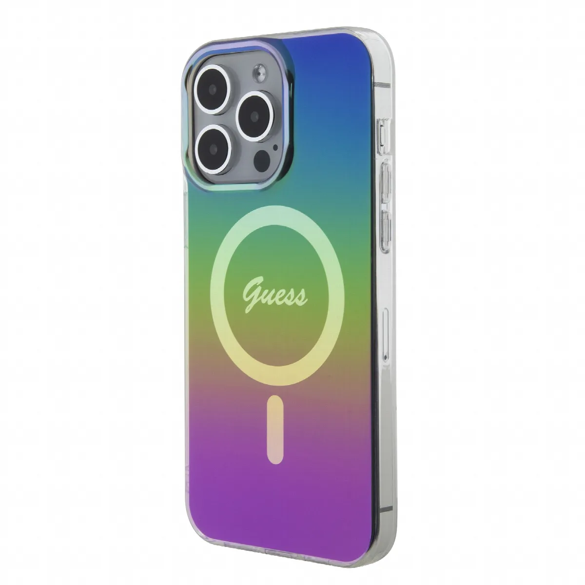 Guess Iridescent Magsafe Case Πολύχρωμη θήκη προστασίας από σκληρό πλαστικό – iPhone 15 Pro (Rainbow Black – GUHMP15LHITSK) – εικόνα 4