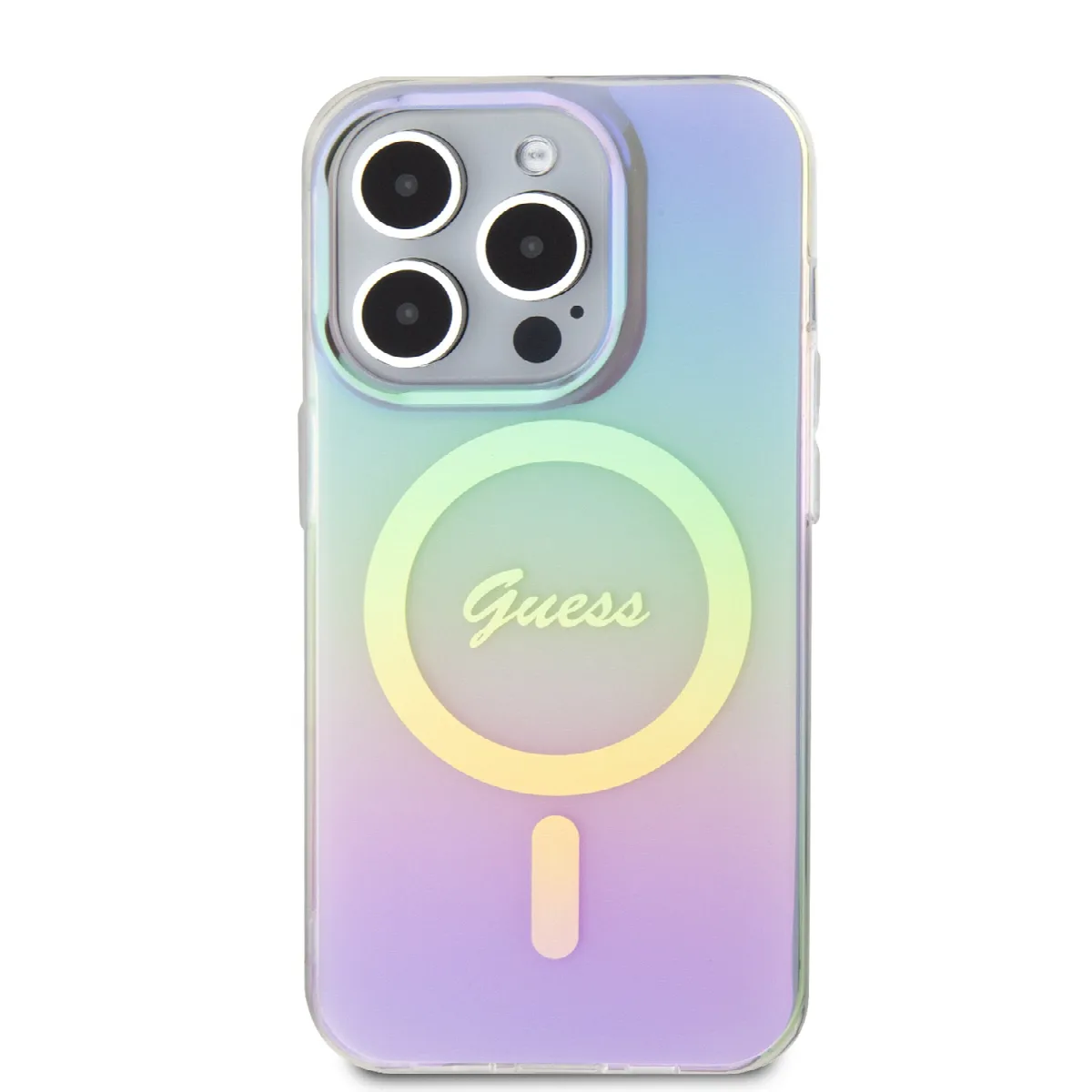 Guess Iridescent Magsafe Case Πολύχρωμη θήκη προστασίας από σκληρό πλαστικό – iPhone 15 Pro Max (Rainbow Purple – GUHMP15XHITSU) – εικόνα 3