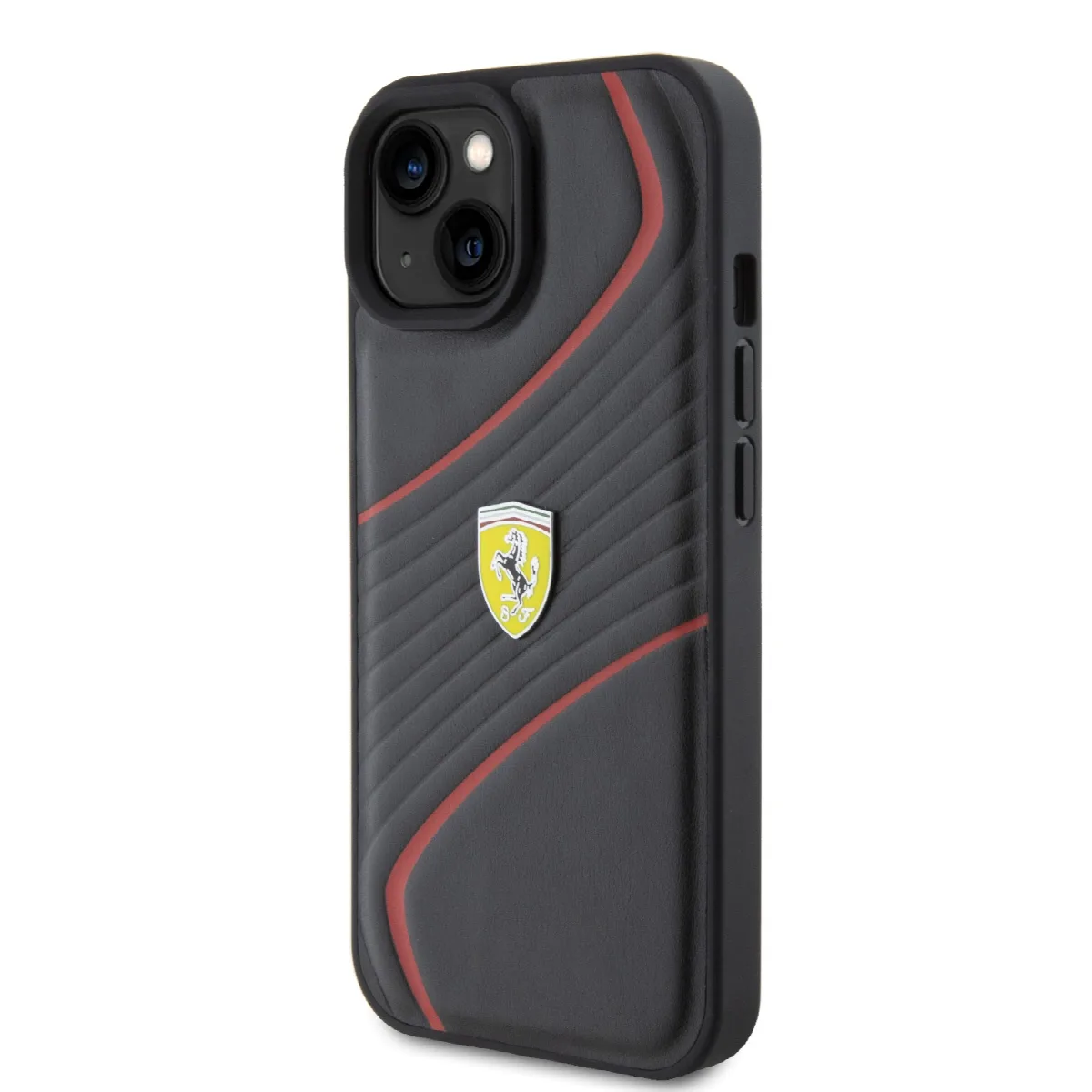 Ferrari Twist Metal Logo Hard Case Θήκη προστασίας από δερματίνη – iPhone 15 (Black – FEHCP15SPTWK) – εικόνα 4