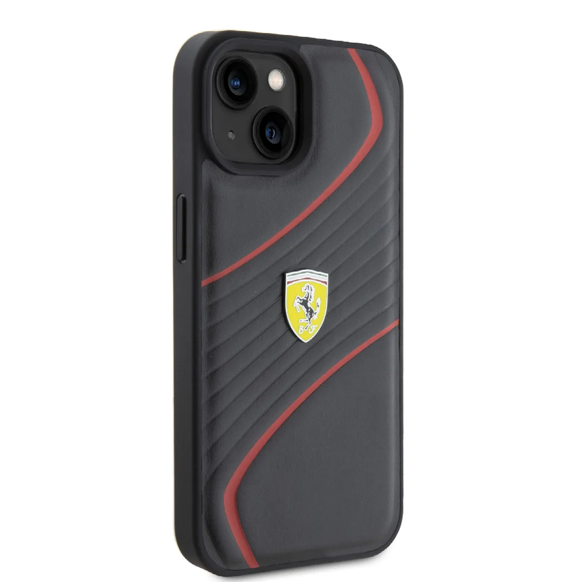 Ferrari Twist Metal Logo Hard Case Θήκη προστασίας από δερματίνη – iPhone 15 (Black – FEHCP15SPTWK) – εικόνα 2