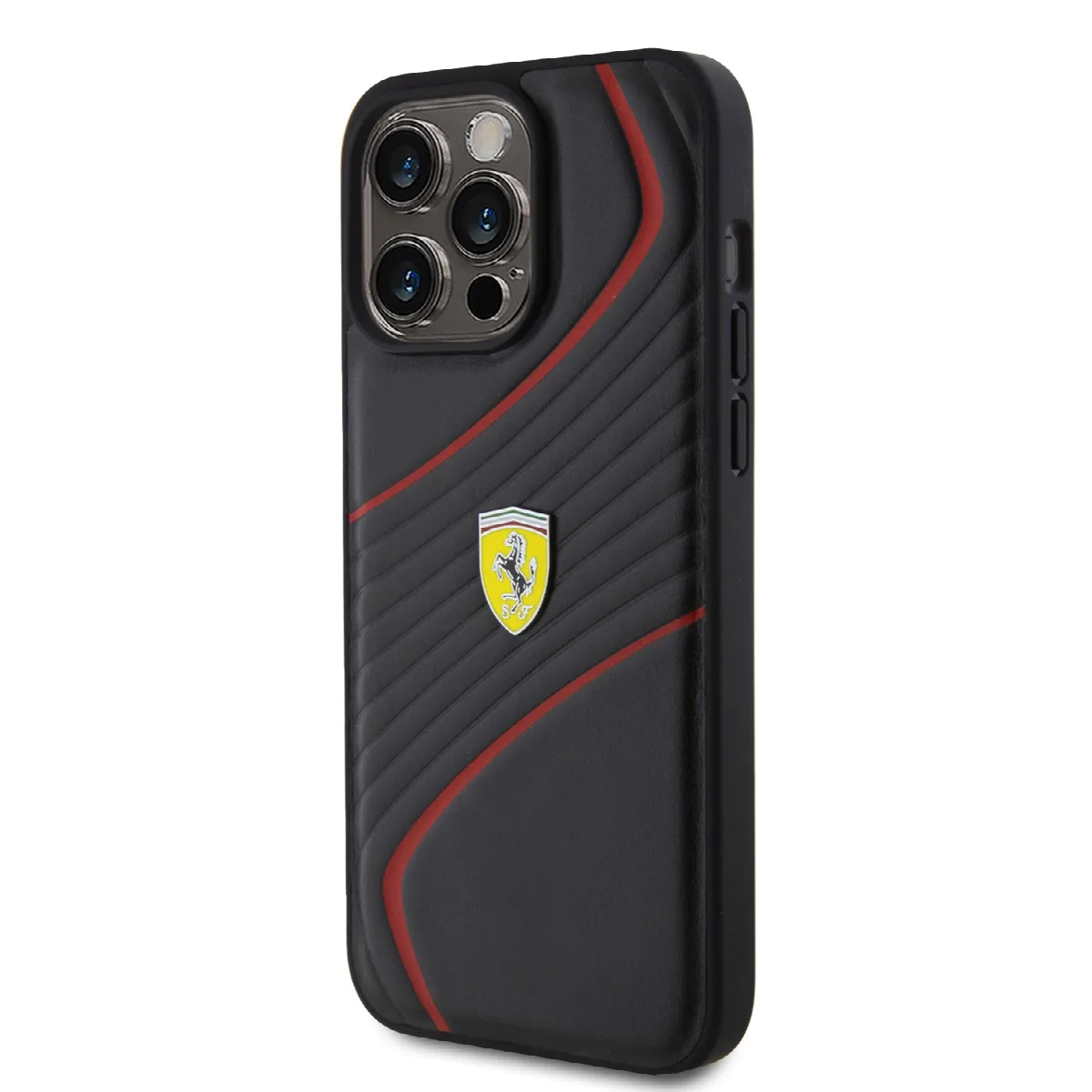 Ferrari Twist Metal Logo Hard Case Θήκη προστασίας από δερματίνη – iPhone 15 Pro Max (Black – FEHCP15XPTWK) – εικόνα 4