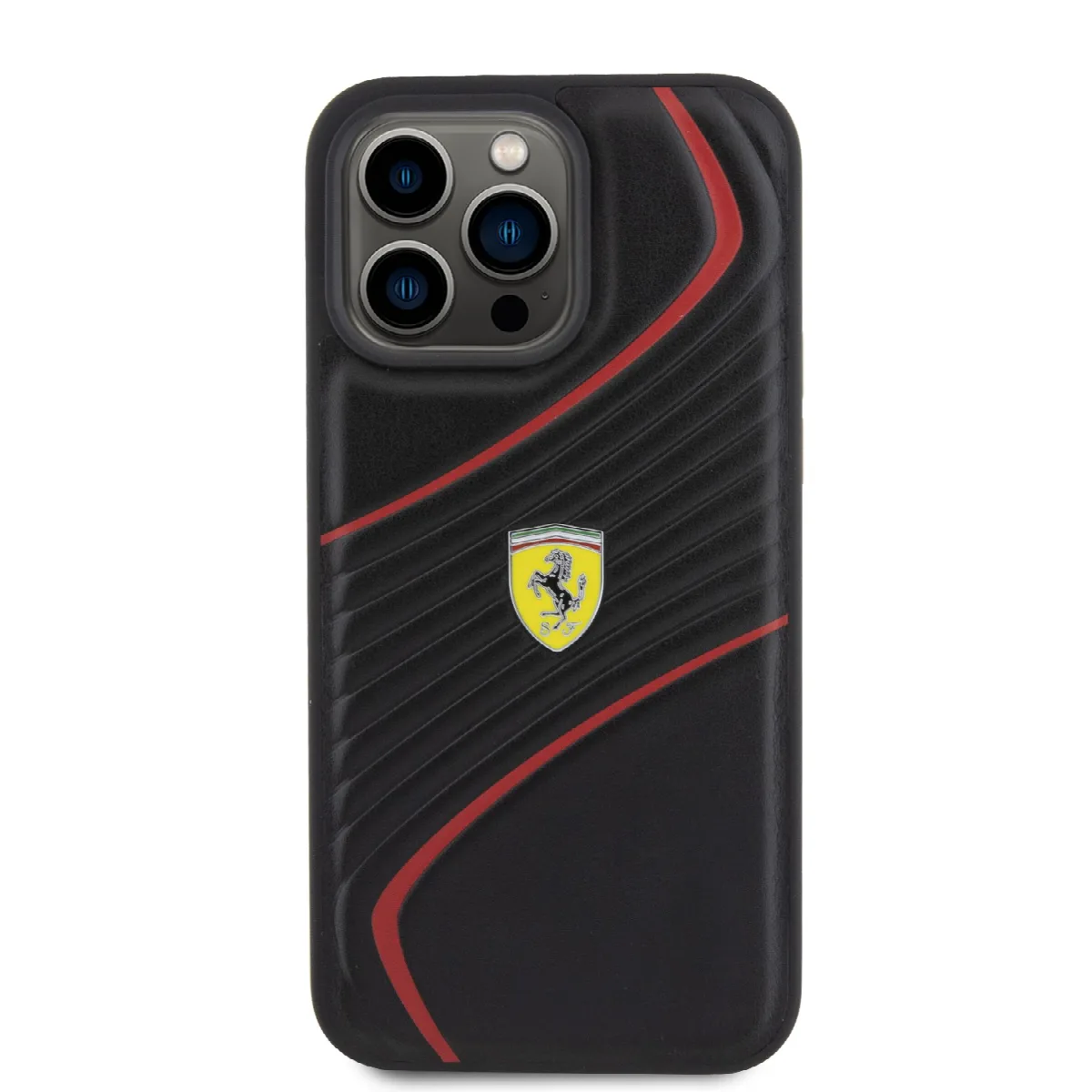 Ferrari Twist Metal Logo Hard Case Θήκη προστασίας από δερματίνη – iPhone 15 Pro Max (Black – FEHCP15XPTWK) – εικόνα 3