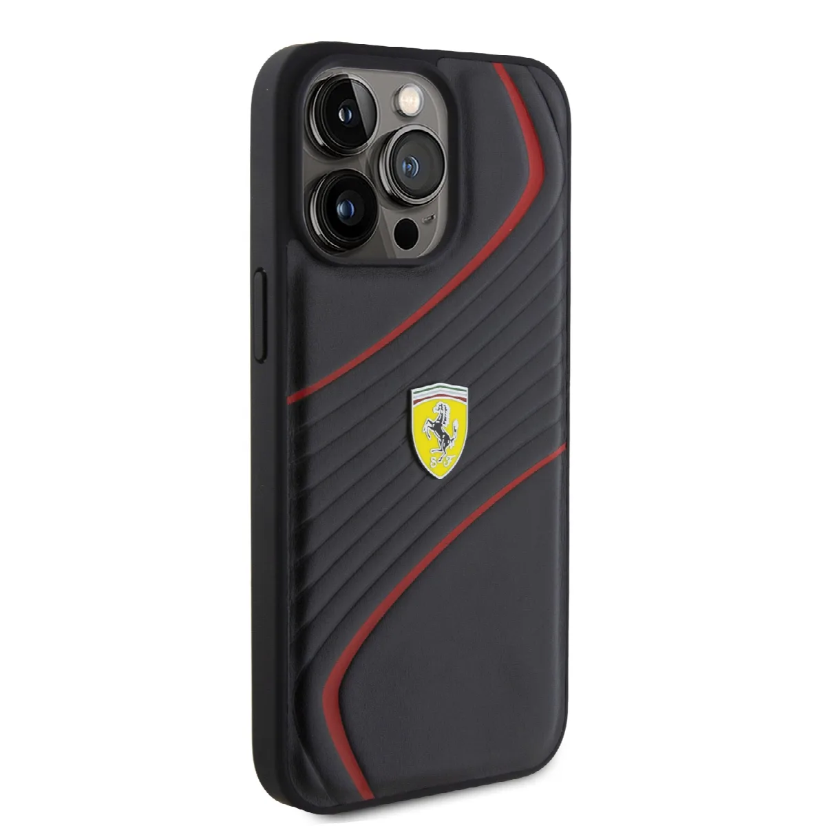 Ferrari Twist Metal Logo Hard Case Θήκη προστασίας από δερματίνη – iPhone 15 Pro Max (Black – FEHCP15XPTWK) – εικόνα 2