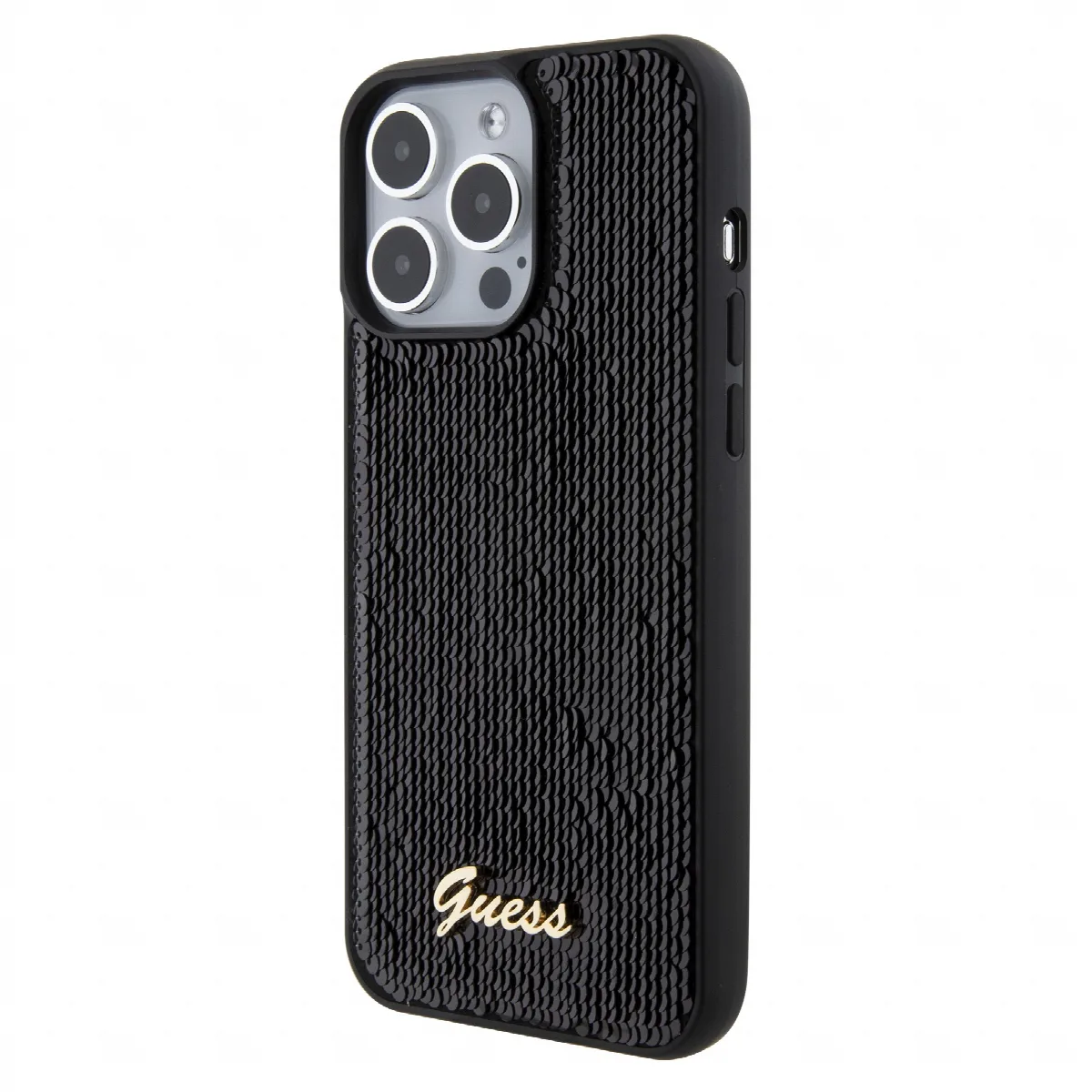 Guess "Sequin Script Metal" Hard Case iPhone 15 Pro Max (Black – GUHCP15XPSFDGSK) – εικόνα 4