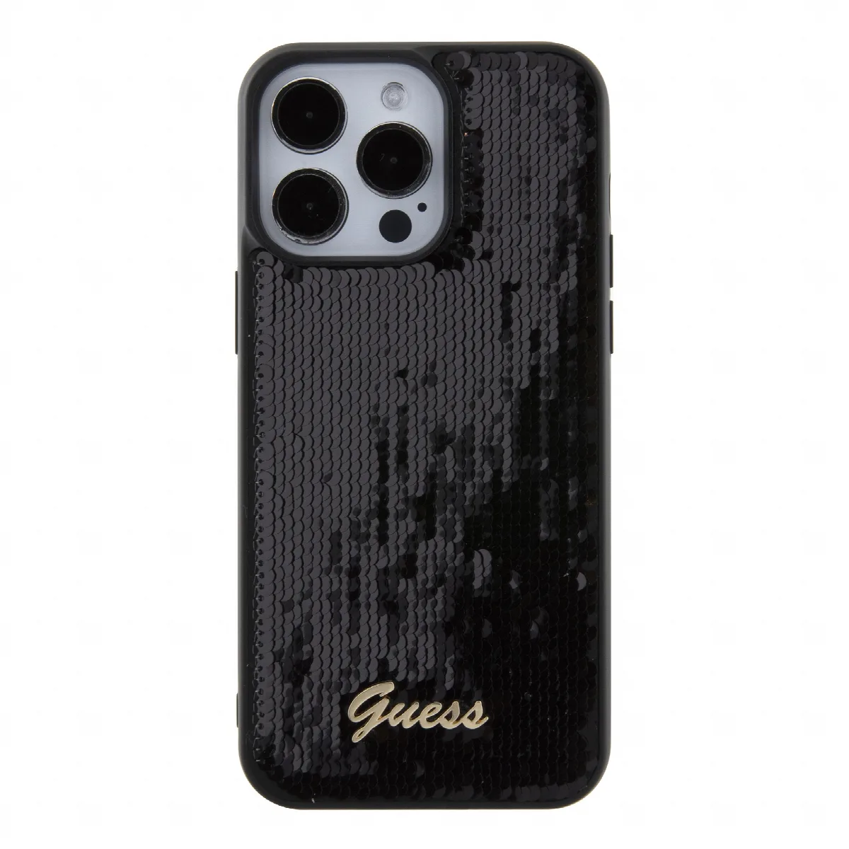 Guess "Sequin Script Metal" Hard Case iPhone 15 Pro Max (Black – GUHCP15XPSFDGSK) – εικόνα 3
