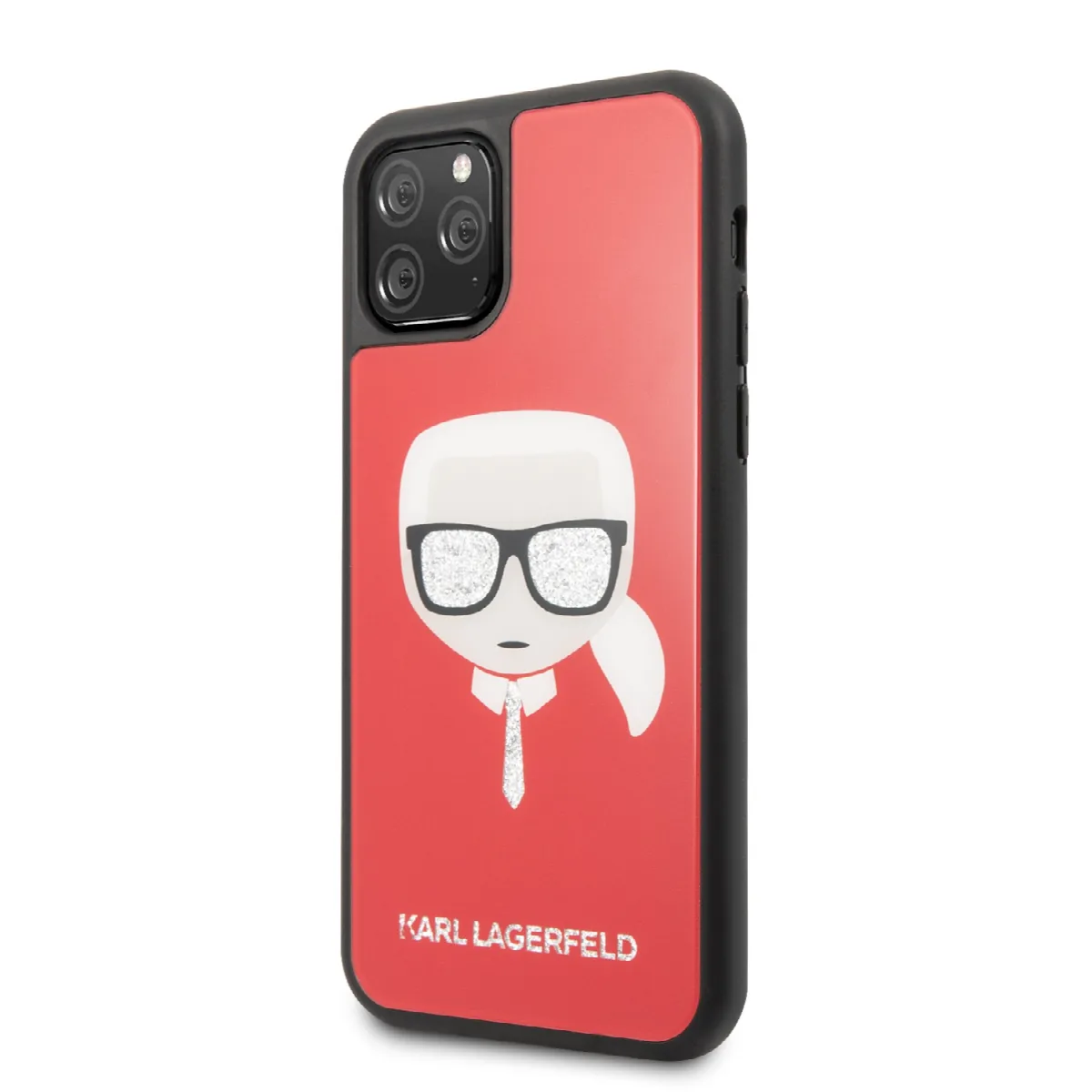 Karl Lagerfeld "Glitter Head" Back Cover Σκληρή Θήκη για iPhone 11 Pro Max - Κόκκινο – εικόνα 4