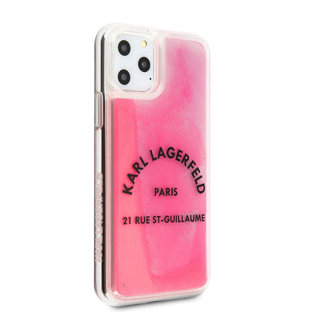 Karl Lagerfeld Back Cover Θήκη Σιλικόνης που Φωσφορίζει στο Σκοτάδι για iPhone 11 Pro - Ροζ – εικόνα 2