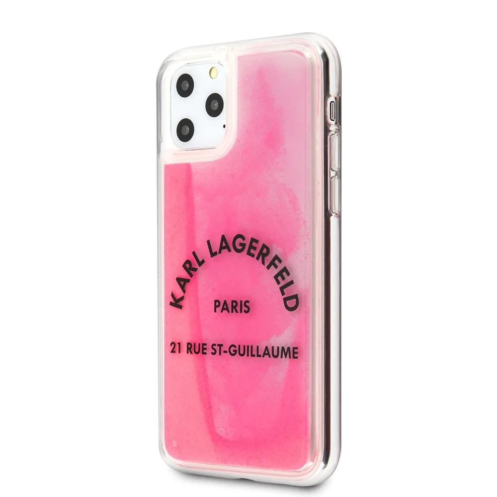 Karl Lagerfeld Back Cover Θήκη Σιλικόνης που Φωσφορίζει στο Σκοτάδι για iPhone 11 Pro - Ροζ – εικόνα 4