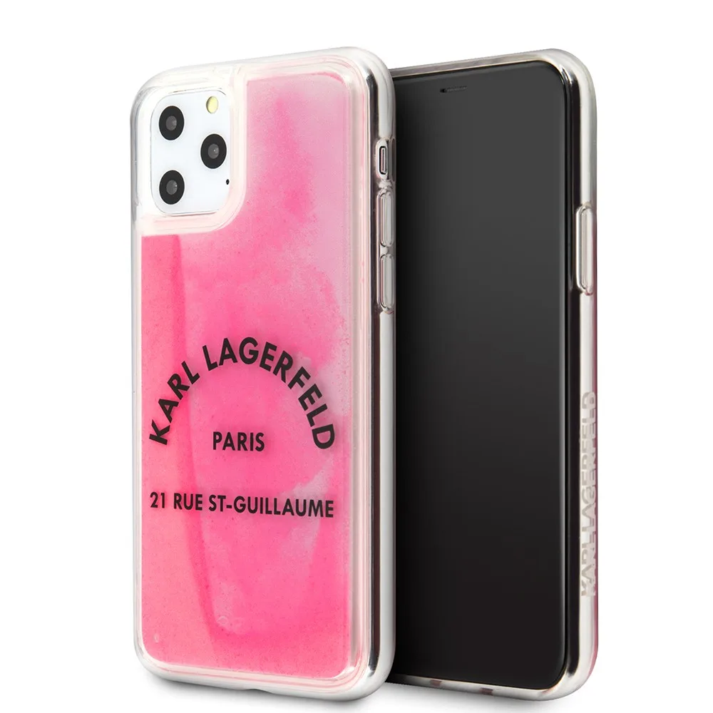 Karl Lagerfeld Back Cover Θήκη Σιλικόνης που Φωσφορίζει στο Σκοτάδι για iPhone 11 Pro - Ροζ