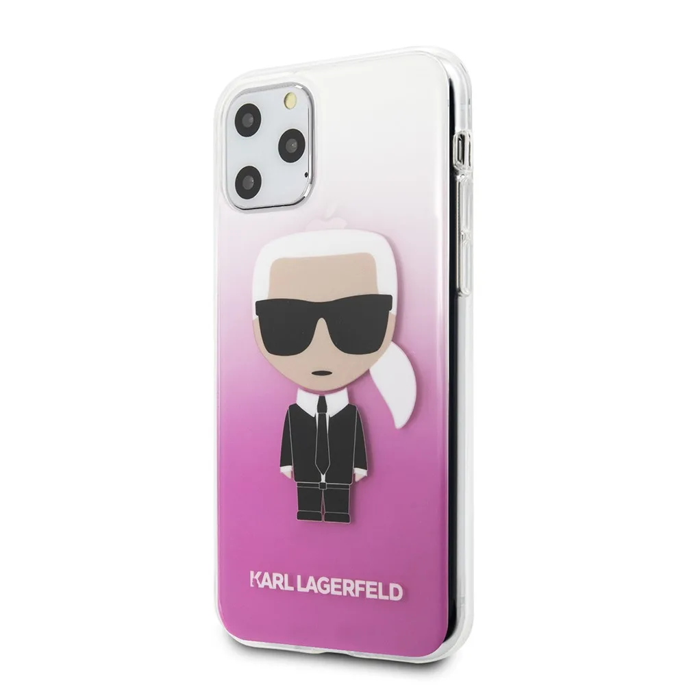 Karl Lagerfeld Back Cover Θήκη Σιλικόνης για iPhone 11 Pro - Clear/Gradient Pink – εικόνα 2